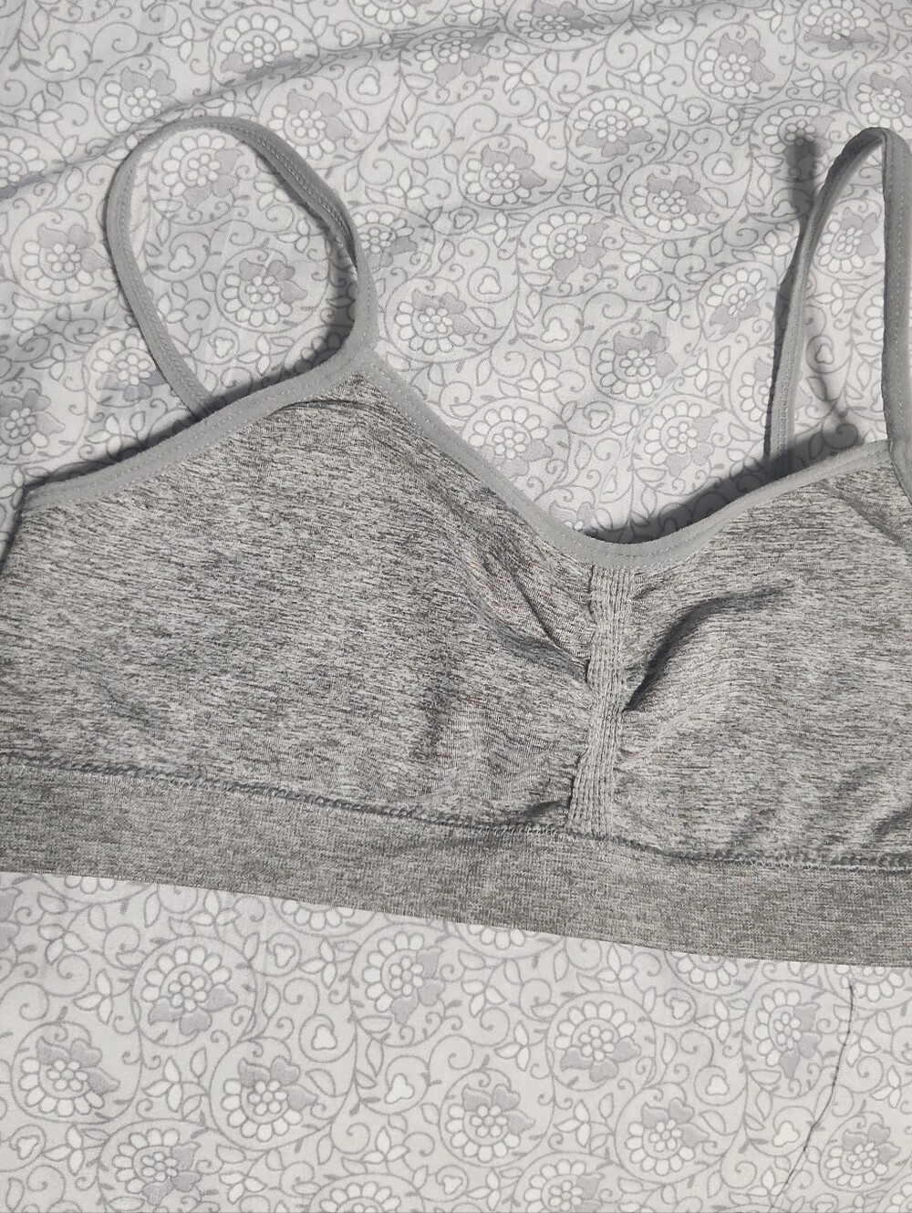 XL Wonder Nation Heather Grey Girls Bra Training Strap Stretch Pull On Under